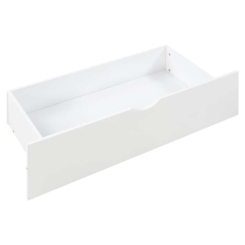 House Platform Bed with 2 Drawers, Headboard and Footboard, Roof Design