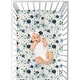 preview thumbnail 4 of 4, Floral Collection Girl Jersey Knit Fitted Crib Sheet - Navy Blue and Blush Pink Boho Shabby Chic Rose Watercolor Flower