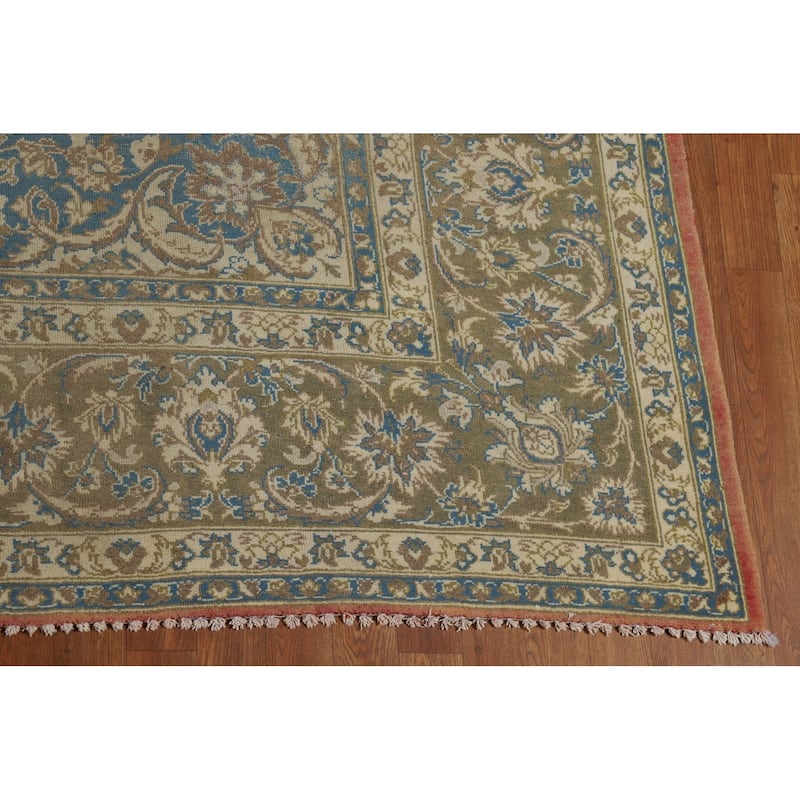 Orange Vintage Najafabad Persian Area Rug Hand-Knotted Wool Carpet - 9'5" x 13'4"