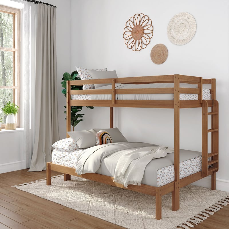 Now Furniture Bunk Bed for Kids, Twin over Full - Textured Pecan