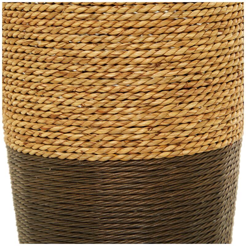 Artisan Crafted Tall Brown Seagrass Woven Floor Vase