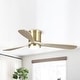 preview thumbnail 3 of 8, Modern Sand Gold Low Profile Flush Mount Ceiling Fan with LED and Remote - 52 Inches