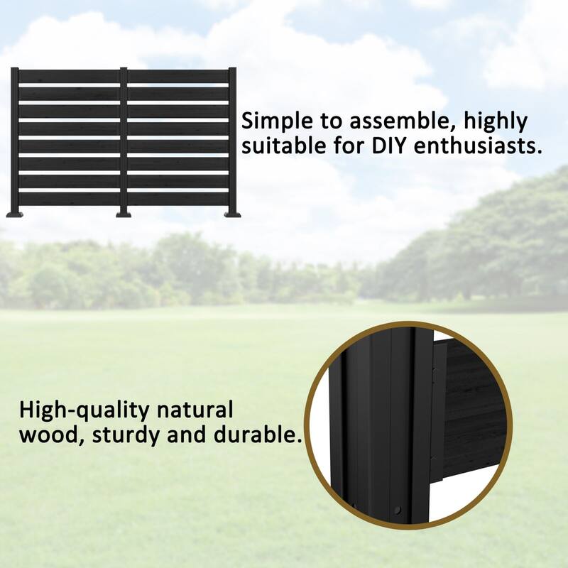 VEIKOUS Versatile 4-Sided Wooden Privacy Panels, L-Shape or Straight Line Fence for Garden, Pool, AC Unit, and Trash Enclosure