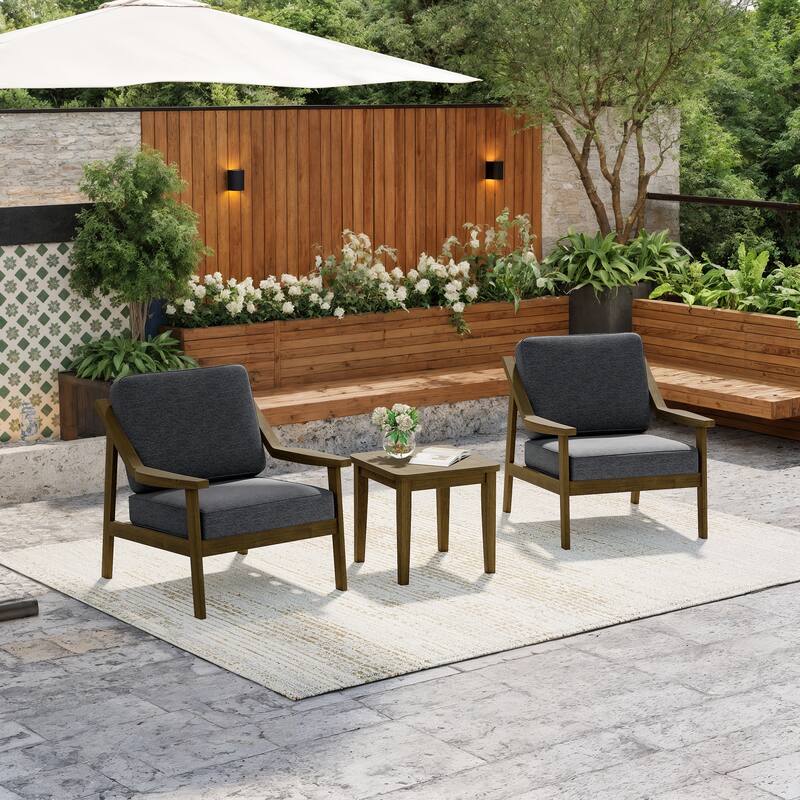 Outdoor Patio Wood Bistro Set/Loveseat Set