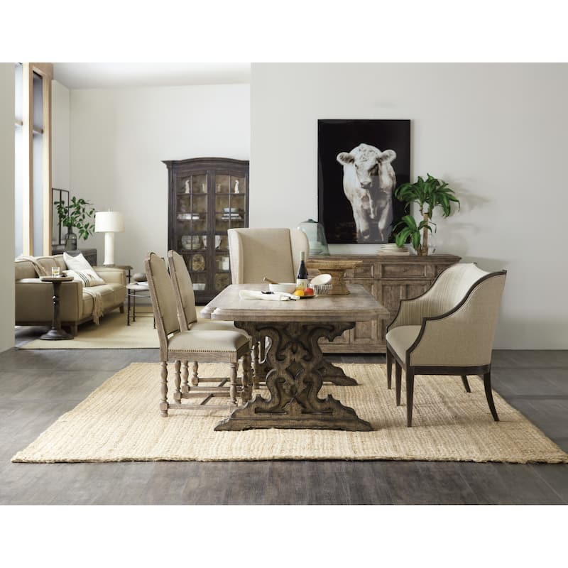 Hooker Furniture Le Vieux 86"W Rustic Luxury Formal Double Pedestal