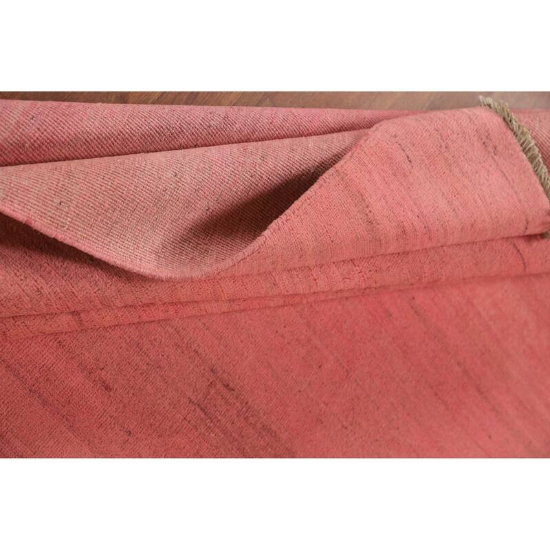 Light Pink Modern Gabbeh Oriental Area Rug Hand-Knotted Wool Carpet - 6'8"x 9'5"