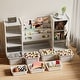 preview thumbnail 1 of 7, Kids Toy Storage Organizer with Removable Toy Bins Grey+Ivory