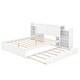 preview thumbnail 6 of 7, Storage Wooden Queen Size Platform Bed with Twin Trundle and 2 Pull Out Shelves