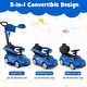 preview thumbnail 32 of 48, Gymax 3-in-1 Toddler Push Car w/Adjustable Canopy Under Seat Storage