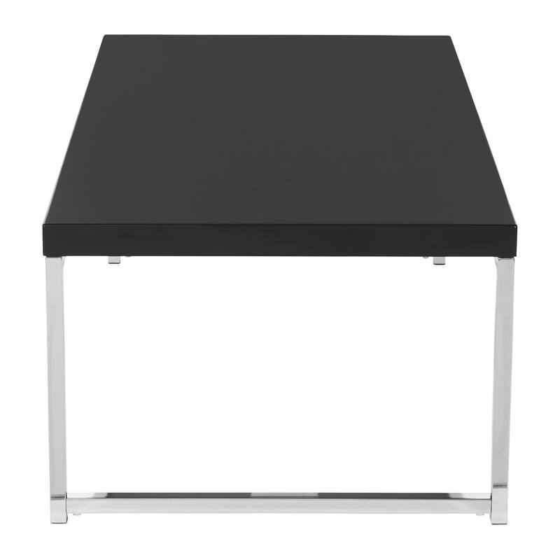 Wall Street Coffee Table in Chrome and Black Finish