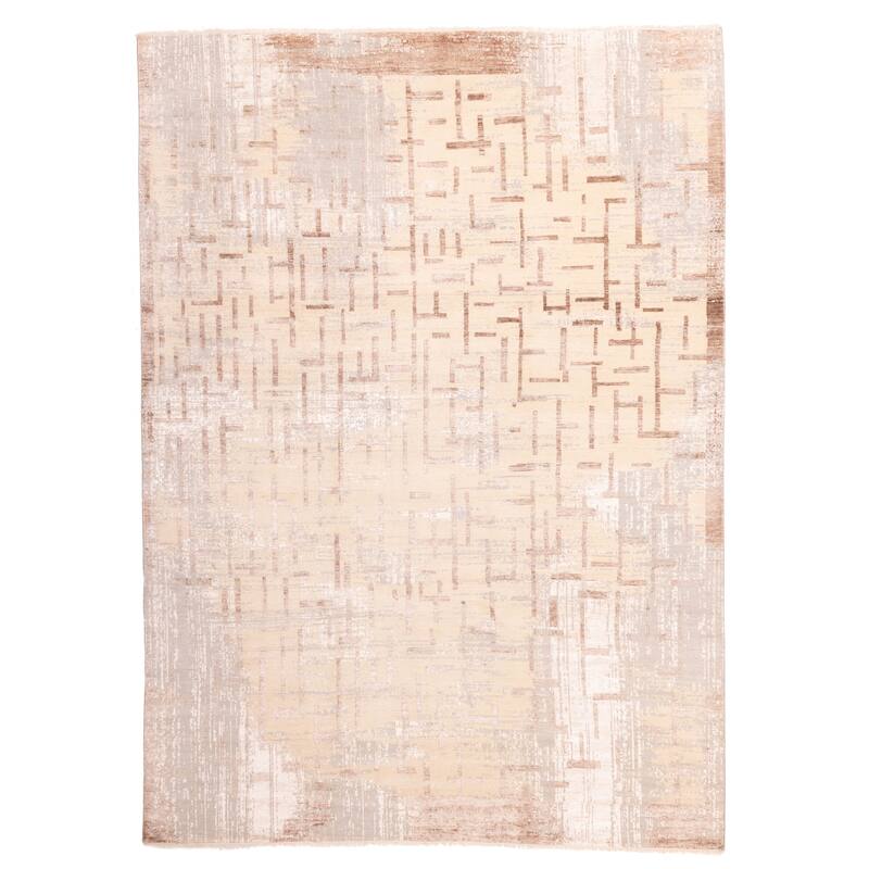 ECARPETGALLERY Hand-knotted Legacy Cream Silk, Wool Rug - 9'11 x 13'8
