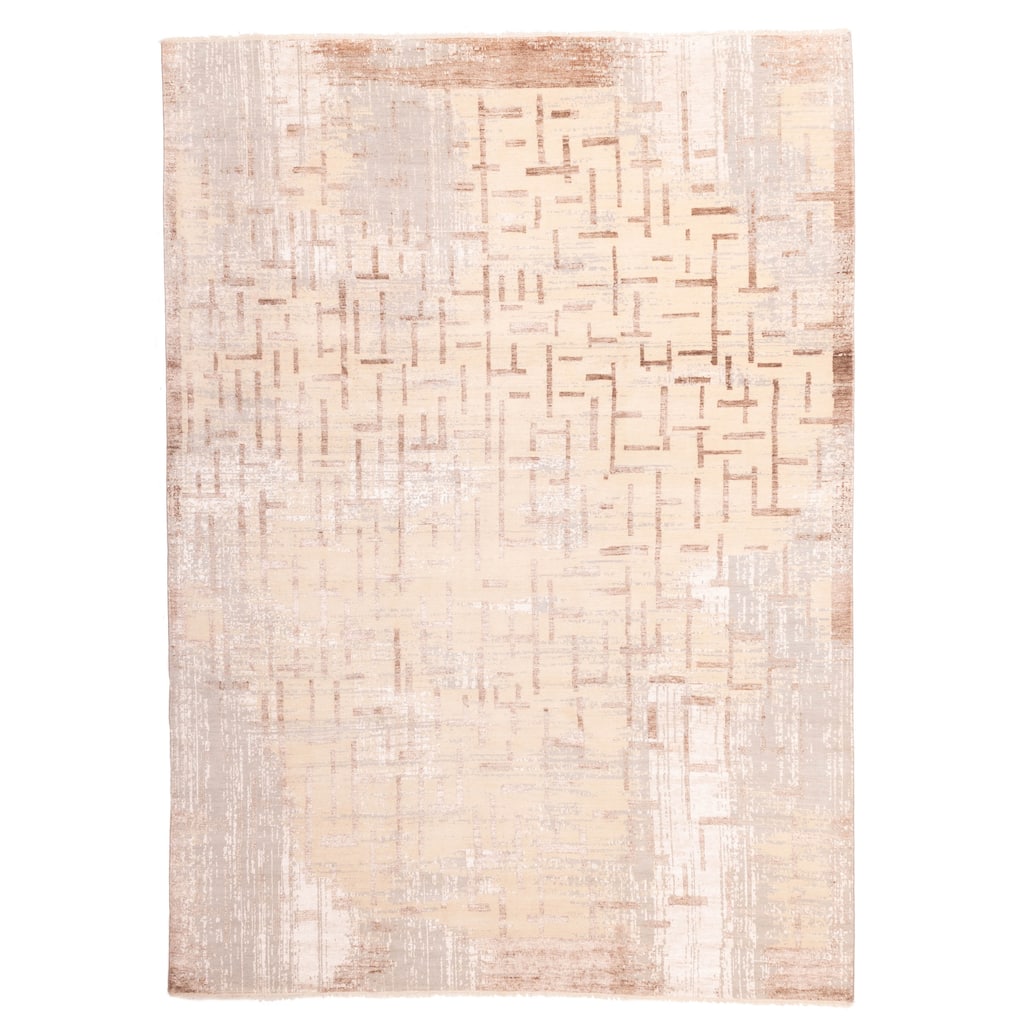 ECARPETGALLERY Hand-knotted Legacy Cream Silk, Wool Rug - 9'11 x 13'8