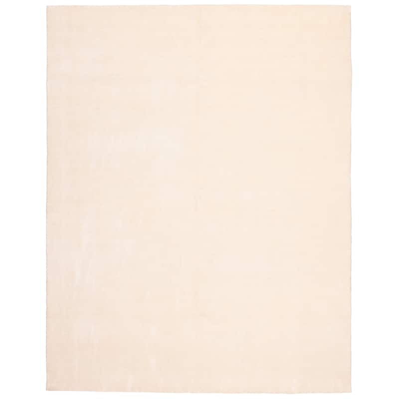 ECARPETGALLERY Hand Loomed Ananda White Viscose, Wool Rug - 9'0 x 12'0