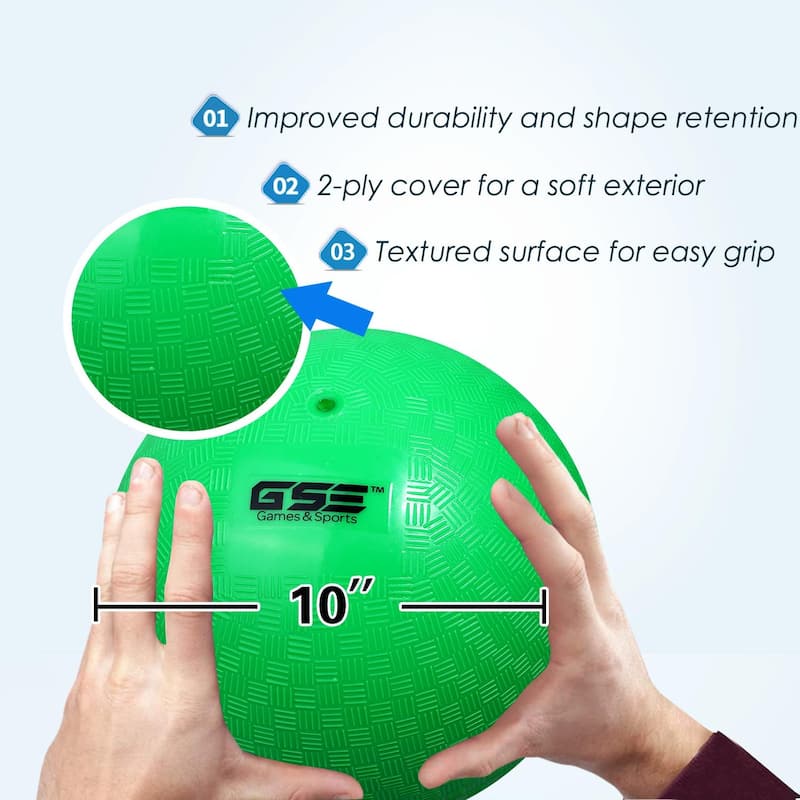 GSE™ 10" Inflatable Playground Balls, Kickball, Dodge Ball, Four Square Ball. Indoor/Outdoor Kids Toy Balls