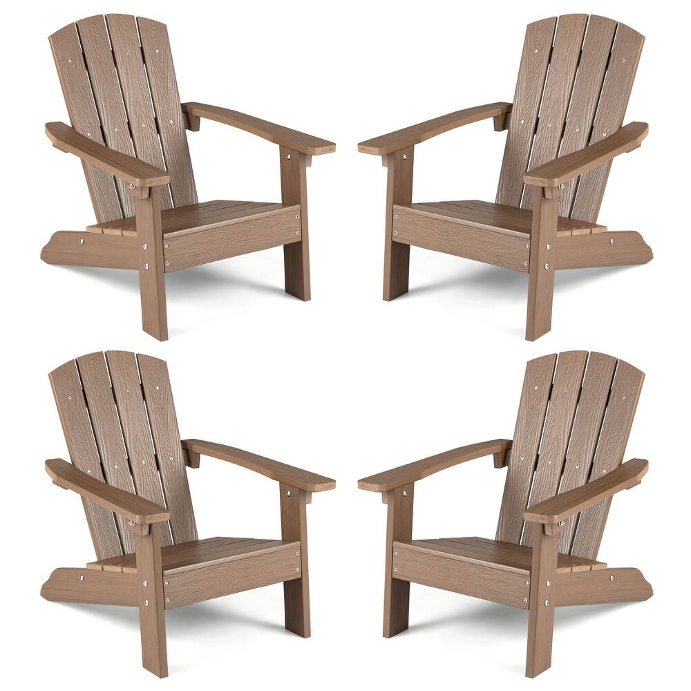 Gymax 4PCS Kid's Adirondack Chair All-Weather HDPE Toddler Lawn Chair