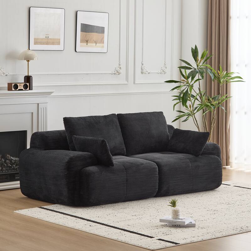 Featured Loveseat Sofa Couch with Throw Pillows, 2 Seater Large Sectional Sofa Couches for Living Room