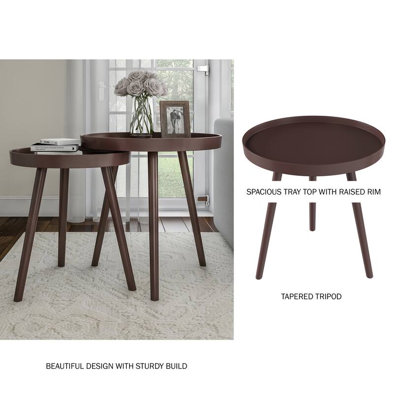 Lavish Home Set of 2 Nesting End Tables