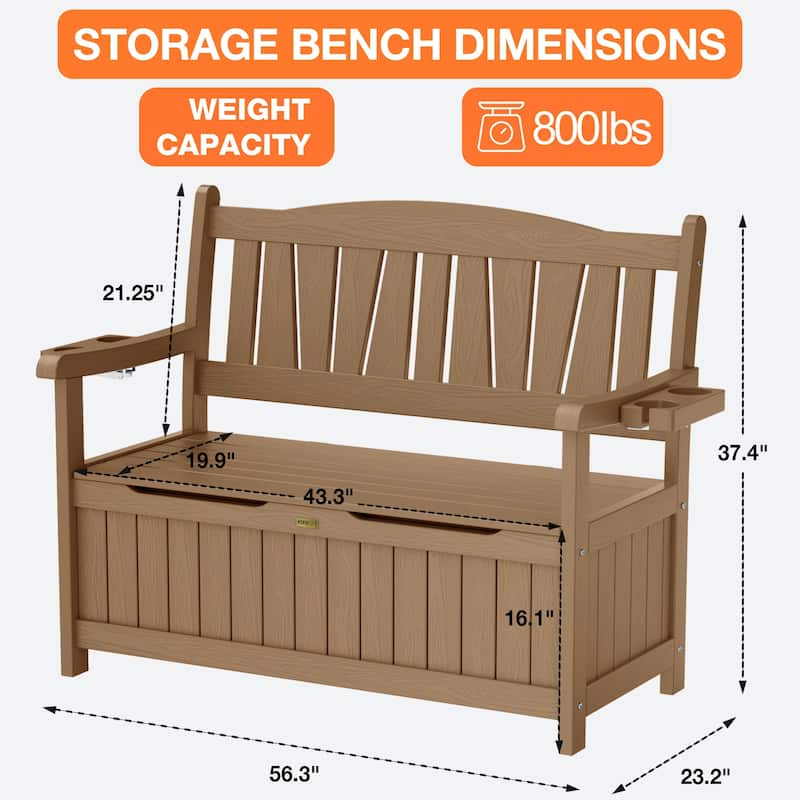 WINSOON Outdoor Garden Bench All-Weather Garden Benches