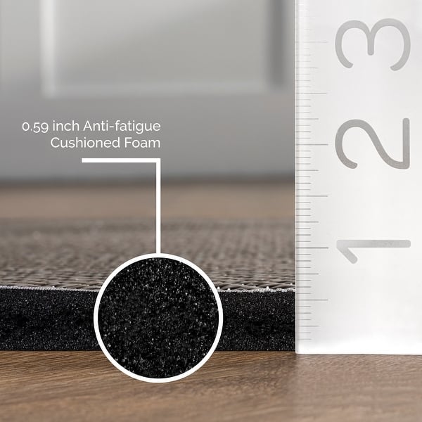 dimension image slide 0 of 5, Nuloom Casual Braided Anti Fatigue Kitchen or Laundry Room Comfort Mat