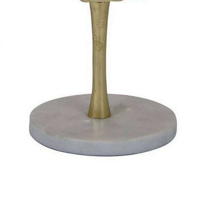 23 Inch Modern Tabletop Decorative Statue, Solid Ring Design, Gold Metal