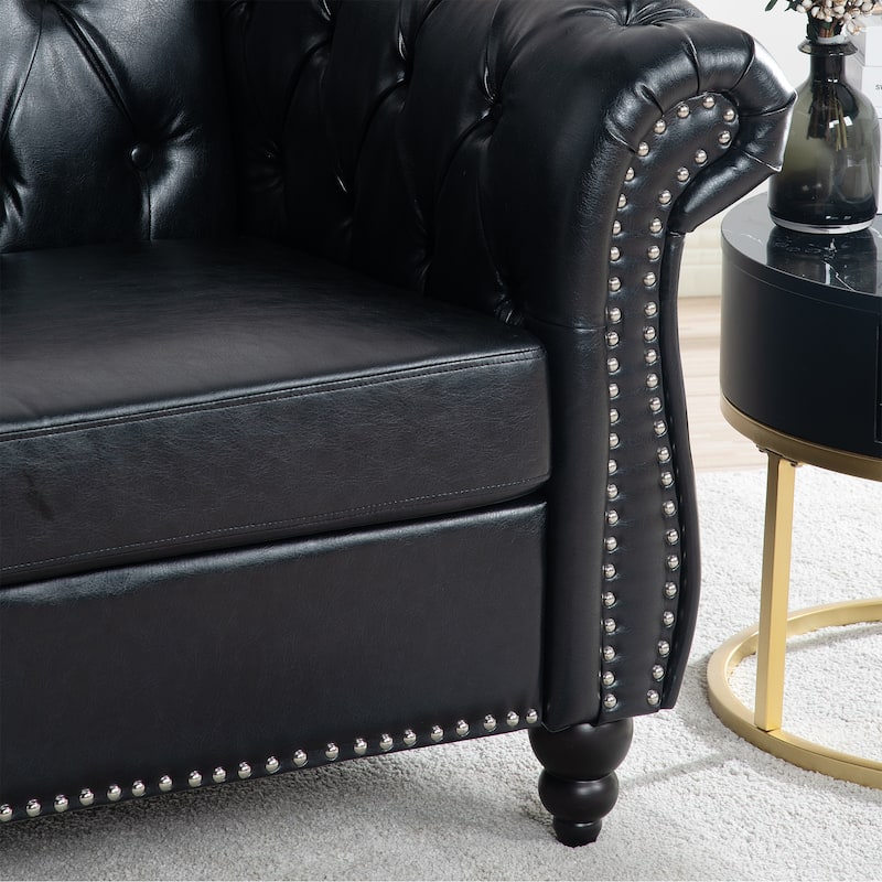 PU Leather 1-Seater Sofa with Pocket Springs