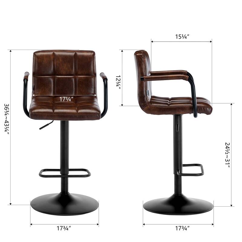 Swivel Adjustable Height with Armrest Bar Stools