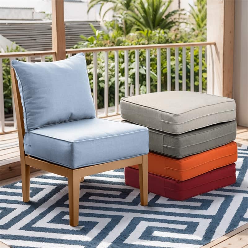 Pocassy 24x24x6 Inch Thick Cushions Pillows Indoor Outdoor Deep Seat Water & Fade Resistant - 3 Set