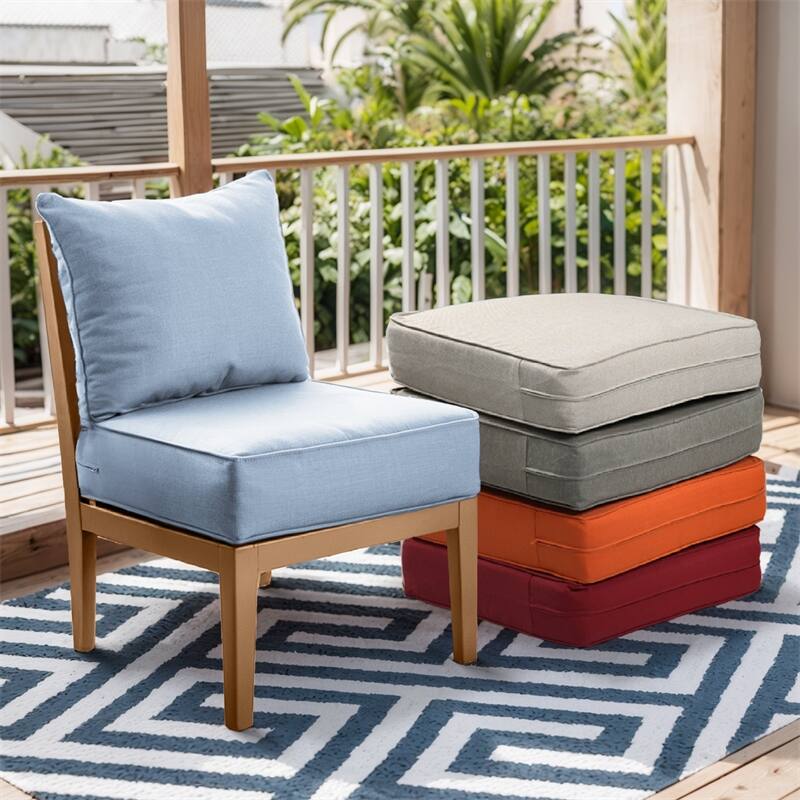 Pocassy 24x24x6 Inch Thick Cushions Pillows Indoor Outdoor Deep Seat Water & Fade Resistant - 4 Set
