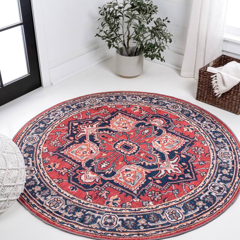 JONATHAN Y Cirali Ornate Large Medallion Machine Washable Area Rug