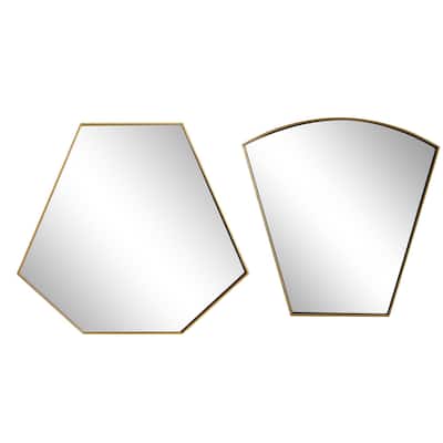 Gold Wall Mirror, Set of 2