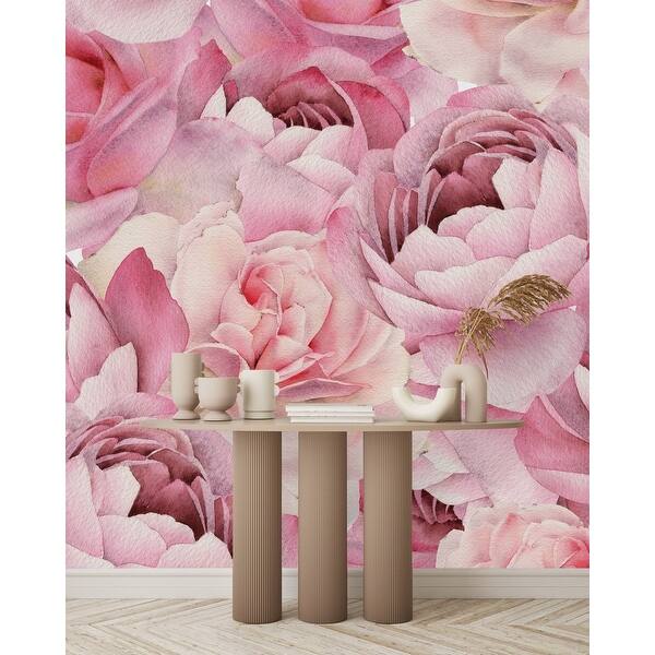 Pink Roses and Peonies Wallpaper Peel and Stick and Prepasted - Bed ...