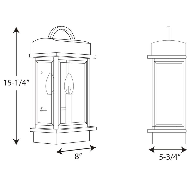 Progress Lighting Santee Two-light Aluminum Small Wall Lantern