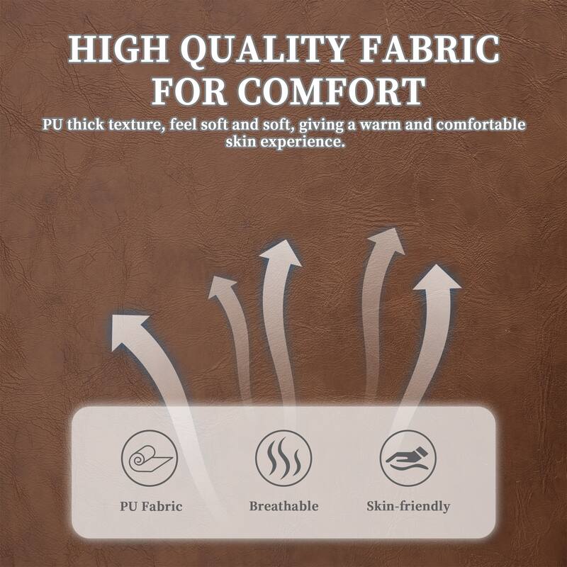 Roomfitters PU Loveseat Sofa, Mid-Century 2-Seater Couch with USB and Removable Pillow Covers for Living Room or Apartment