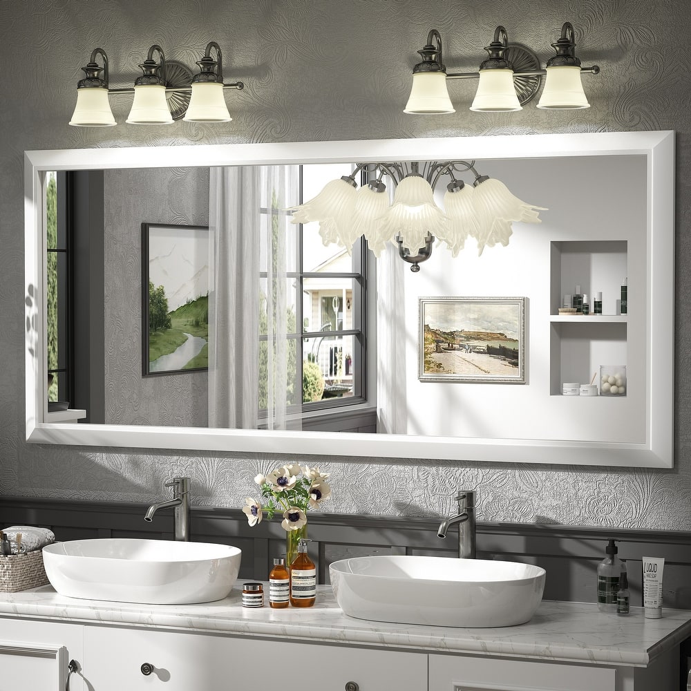 5-year Warranty Full Size Farmhouse Beveled Metal Rectangle Wall Bathroom Vanity Mirrors