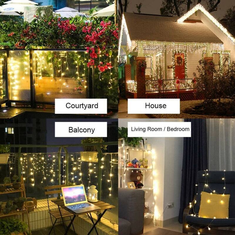 Curtain Icicle Lights Wedding Party LED Fairy Christmas Light