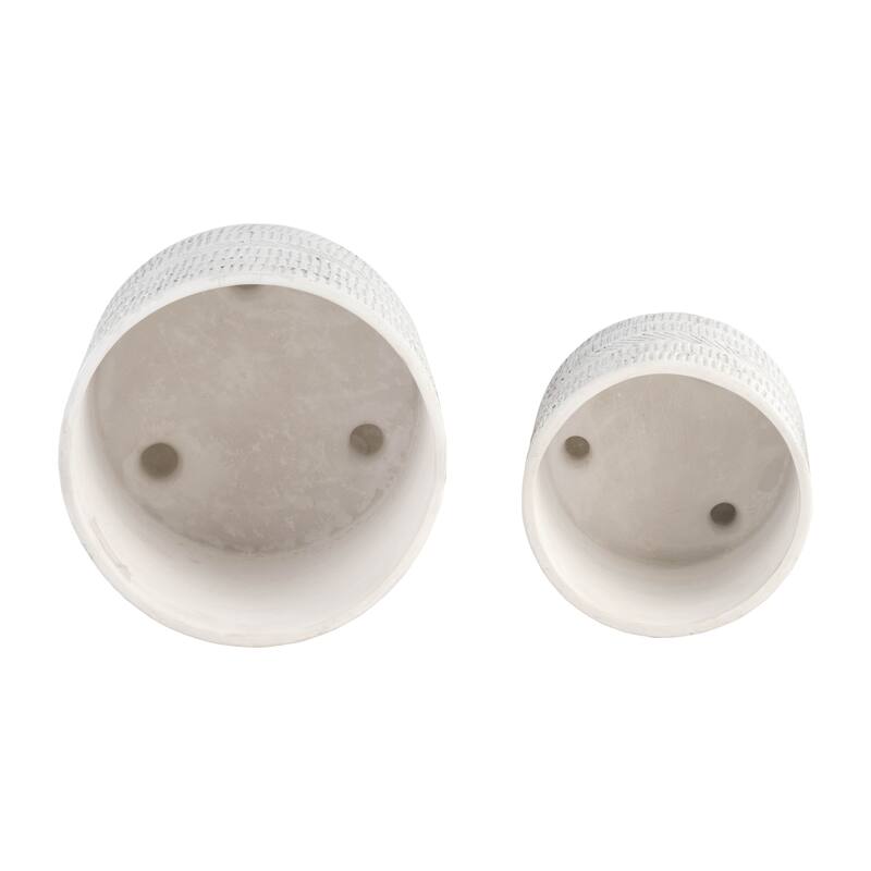 Ceramic Patterned Footed Planter - Set of 2 - 6" - 8"