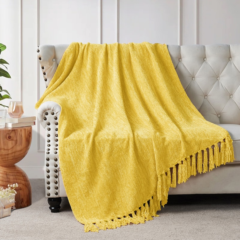 Crystal Chenille Knitted Throw