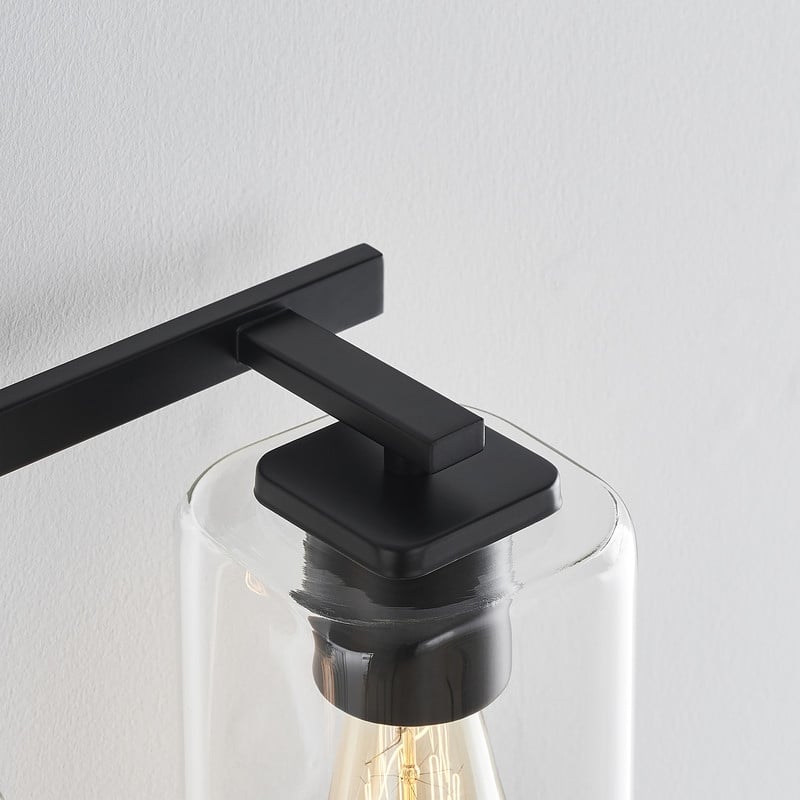 KAWOTI 29.1in 4-light Square Glass Shades Bathroom Vanity Light