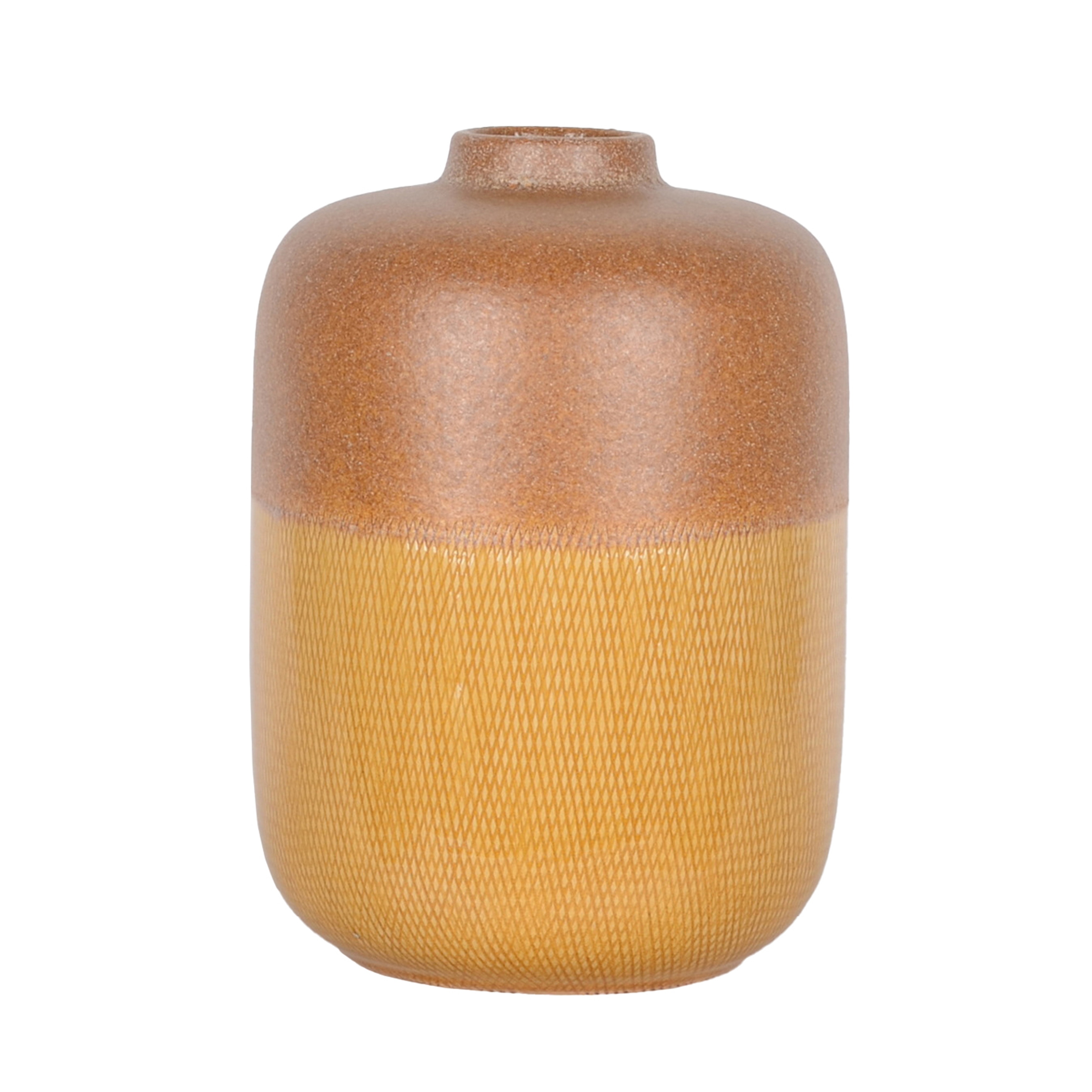 Ceramic Vase Trendy Tribeca Style with Floral Embossed Design