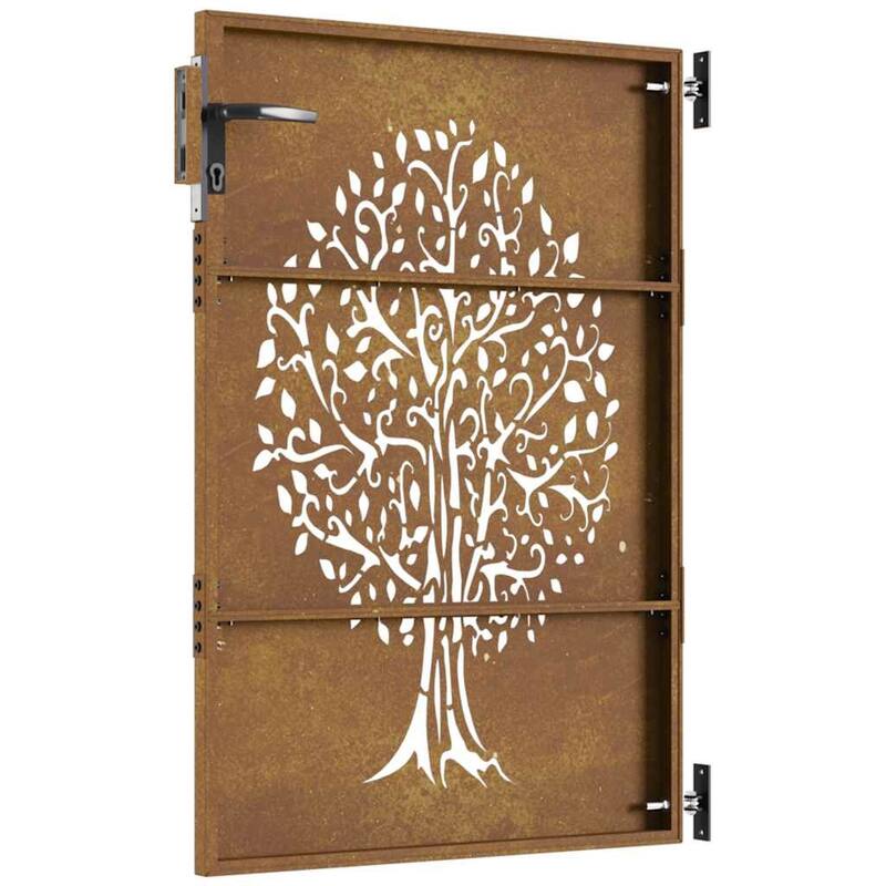 vidaXL Garden Gate Corten Steel Tree Design