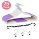 preview thumbnail 32 of 38, Clothes Hangers Plastic Coat Hangers Non-Slip Space-Saving Swivel Hook 25 Pack - Purple