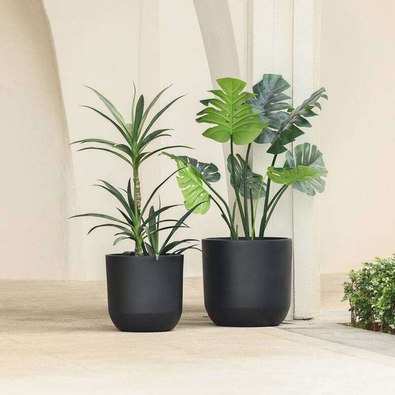 Round Smooth Finish Indoor/Outdoor MgO Planter, Single Planter for Indoors/Outdoors