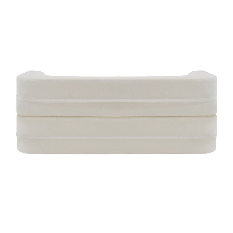 Queen Size Modern White Floor Sofa with 4 Pillows Required