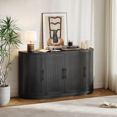Christopher Knight Home - Elowen Modern Storage Sideboard with Four Doors and Curved Design - 57''×15.75''×32''