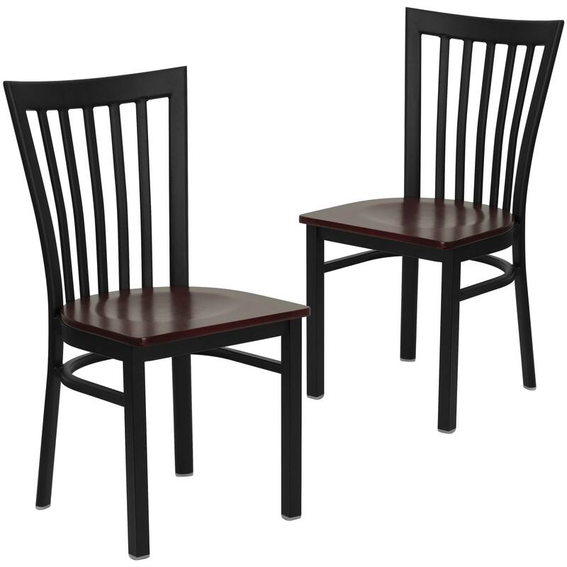 2 Pack School House Back Metal Restaurant Chair - 17.25"W x 18.75"D x 34.75"H - 17.25"W x 18.75"D x 34.75"H