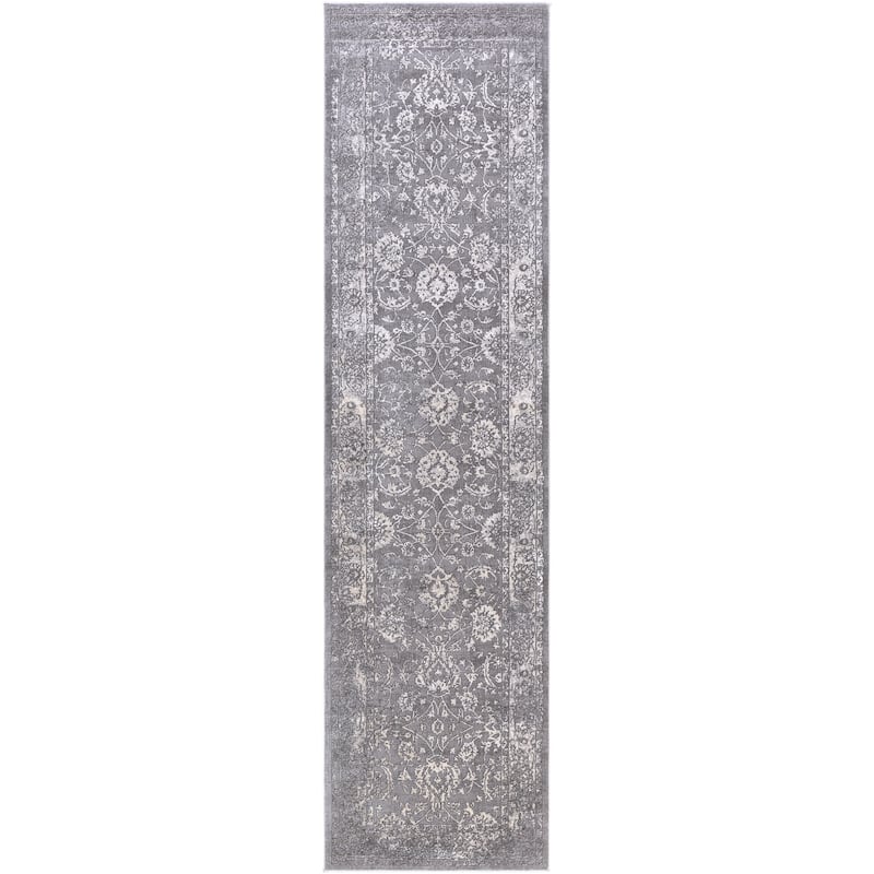 Livabliss Lindsey Stonewashed Vintage Grey Area Rug