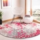 preview thumbnail 9 of 51, SAFAVIEH Madison Gudlin Modern Abstract Watercolor Rug 5' x 5' Round - Grey/Red