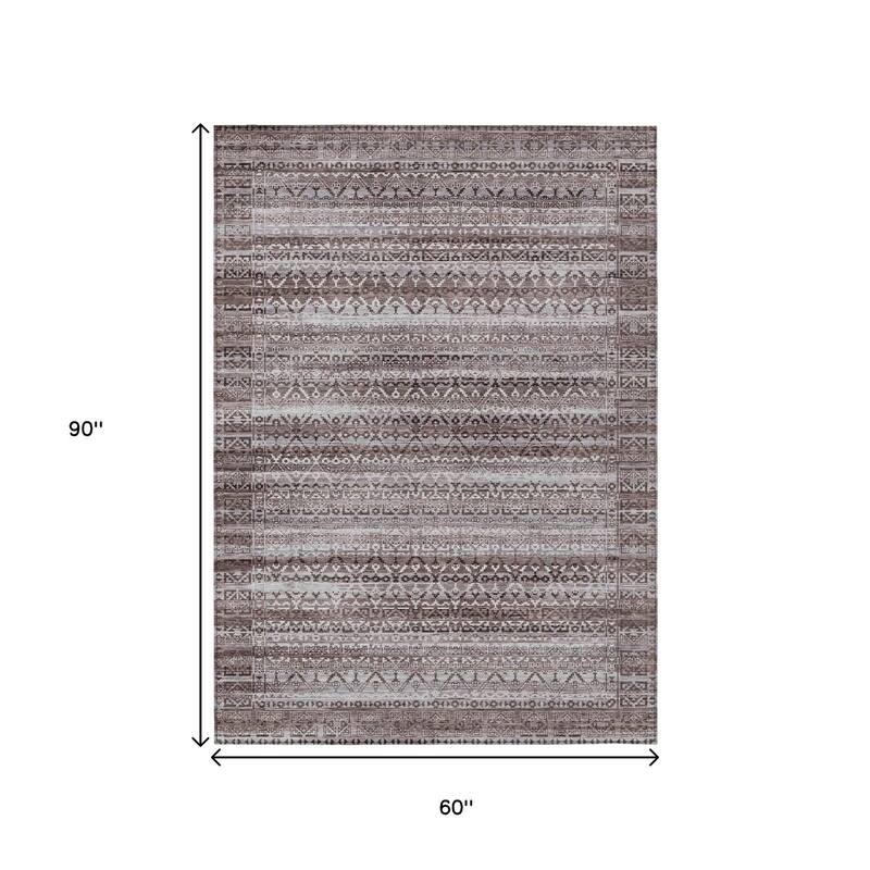 HomeRoots Striped Transitional Rectangle Outdoor Rug