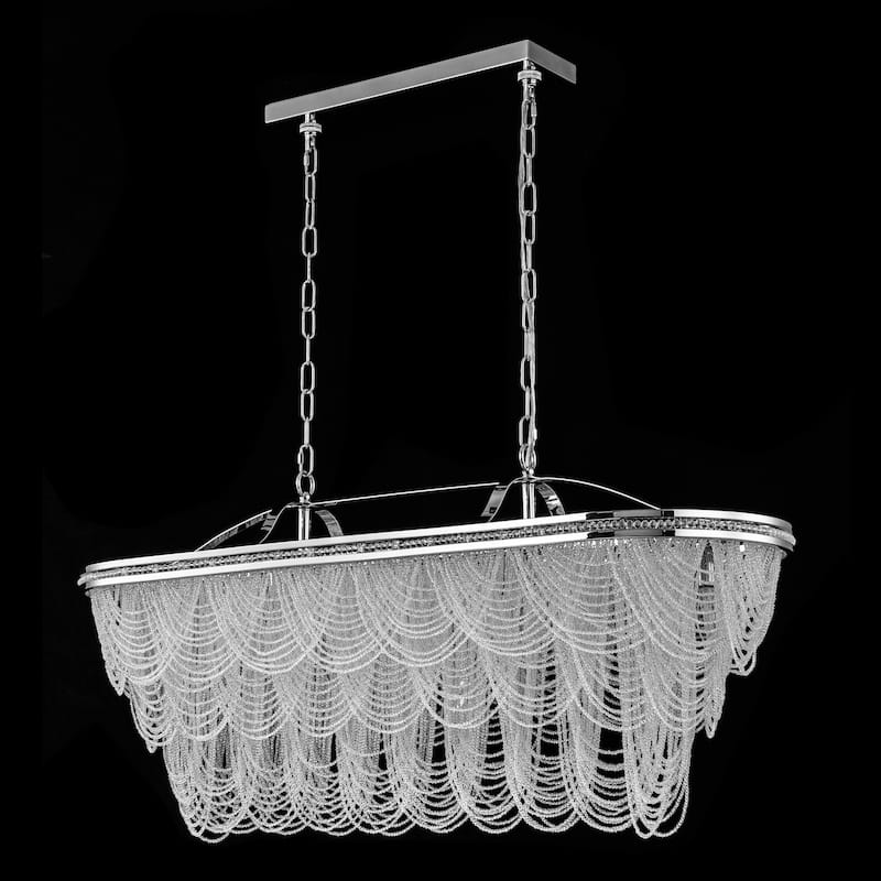 8/10-Light 3-Tiered Modern Glam Crystal Chandelier for Dining Room
