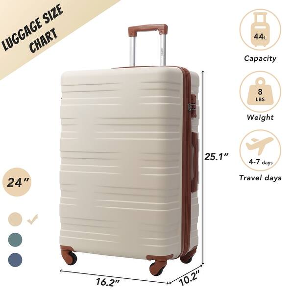 Merax Luggage Expandable ABS Hardside Spinner Wheels Durable Suitcase